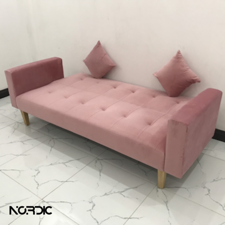 Các mẫu sofa bed màu hồng thể hiện sự nữ tính, đáng yêu 