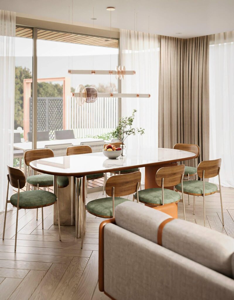Diff Dining là mẫu bàn ăn mặt đá được 𝗡𝗢𝗥𝗗𝗜𝗖® thiết kế theo phong cách Bắc Âu tối giản, hiện đại