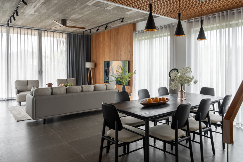 Sofa và bàn ăn đúng tỉ lệ ưu tiên tính gọn gàng giải pháp lý tưởng cho không gian mở