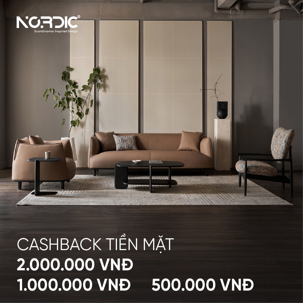 Lì xì tiền mặt lên đến 2.000.000 đồng, áp dụng trực tiếp vào đơn hàng nội thất