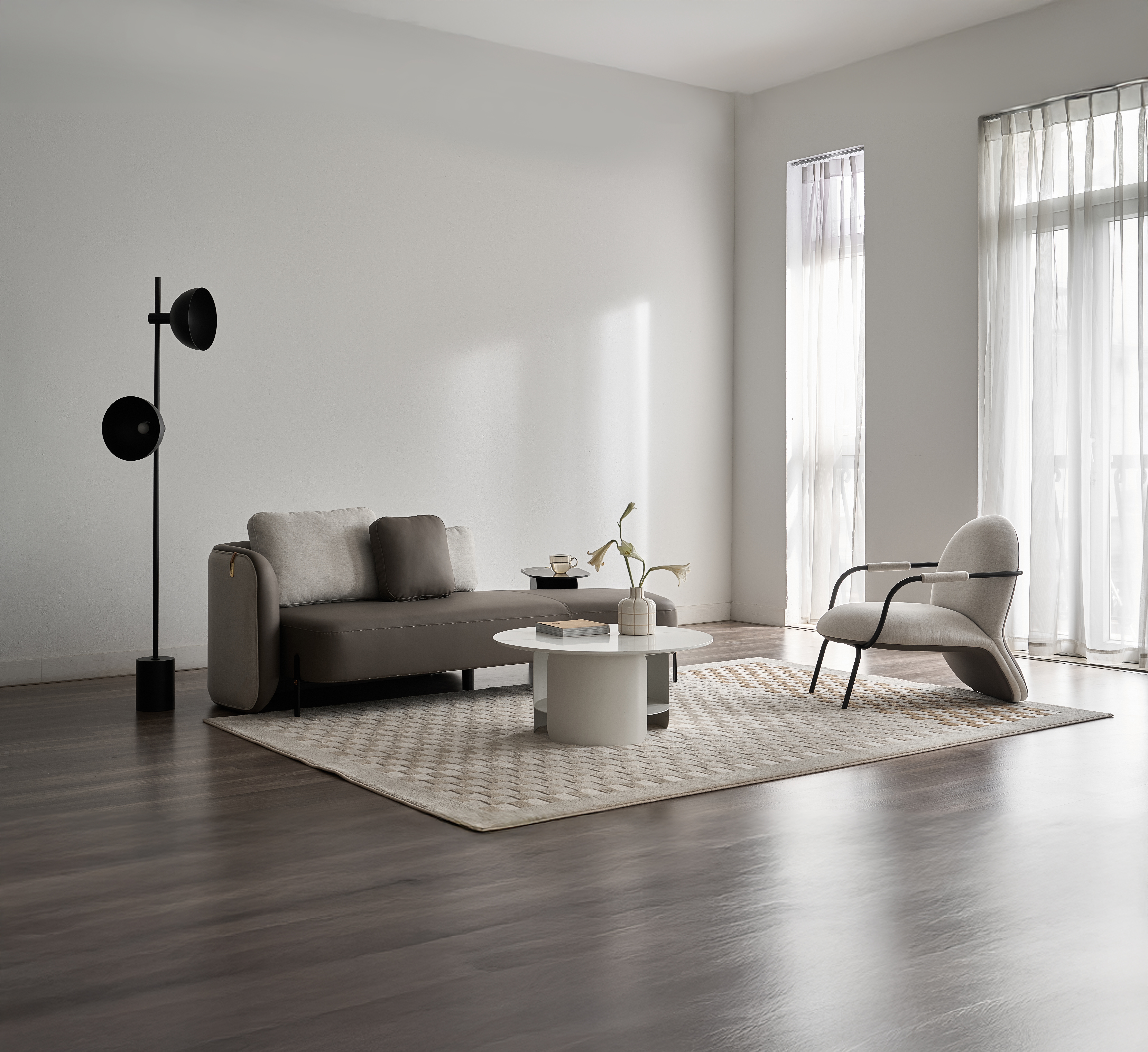 Armchair tạo nên một góc thư giãn lý tưởng cho không gian phòng khách
