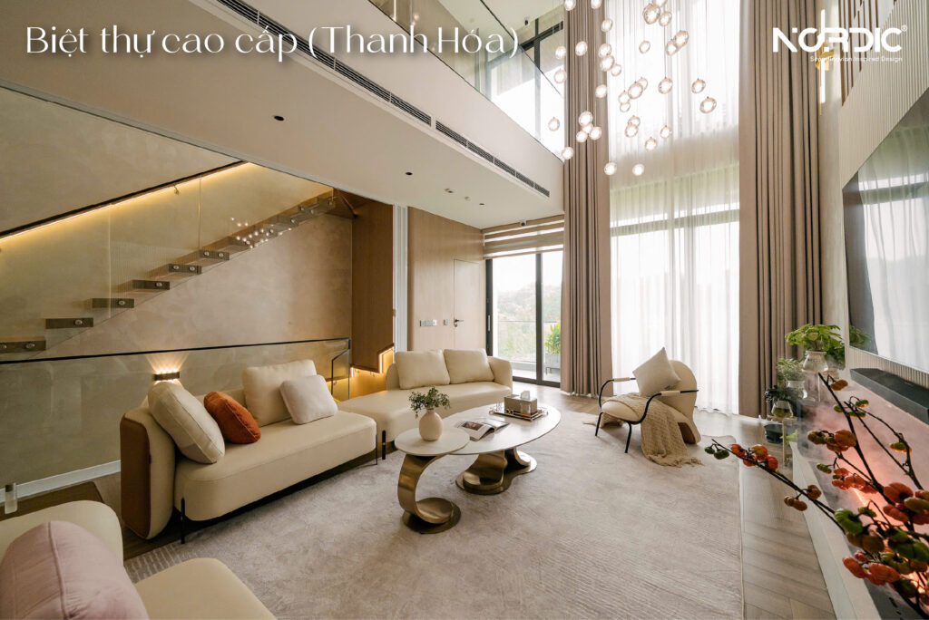 Phòng khách hiện đại trong không gian biệt thự cao cấp
